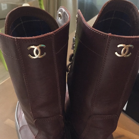 CHANEL Flannel Fold Combat Boots - Picture 5 of 6